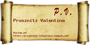 Prosznitz Valentina névjegykártya